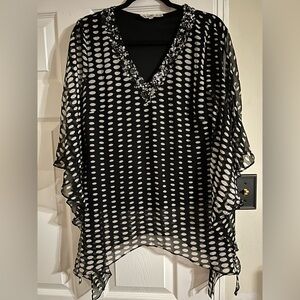 Nique Black and White Polka Dot Top